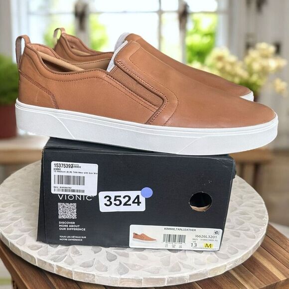 Vionic Kimmie Orthotic Leather Arch Support Slip-On Comfort Casual Sneakers Wome - Picture 6 of 13
